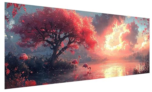 Diamond Painting XXL Sonnenuntergang, Diamond Painting Bilder Erwachsene Baum, 5D DIY Full Drill Kristall Strass Mosaikherstellung Bastelset für Deko Wohnzimmer, Geschenke für Frauen 200x80cm I-54 von JIAGUANG