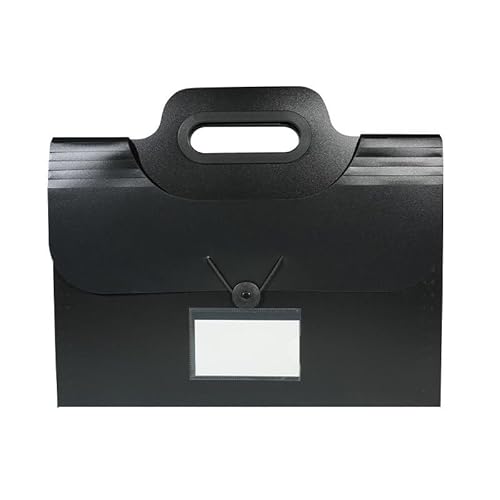 Erweiterbarer Datei-Organizer, 13 Taschen, Regenbogen-Dokumentenmappe, tragbare Büroaufbewahrung mit Griff, Schwarz von JIAHAO