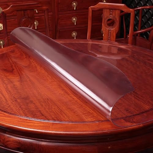 Tischdecke Tischfolie Runden Tischschutz PVC Mattiert Transparent Schutzfolie Anti-Hot 2 mm dick für Schreibtische und Kleiderschränke Garten,Esszimmer Tischdecke Tischfolie Runden Tischschutz PVC Mattiert Transparent Schutzfolie Anti-Hot 2 mm dick für Schreibtische und Kleiderschränke Garten,Esszimmer von JIAJUTUI001
