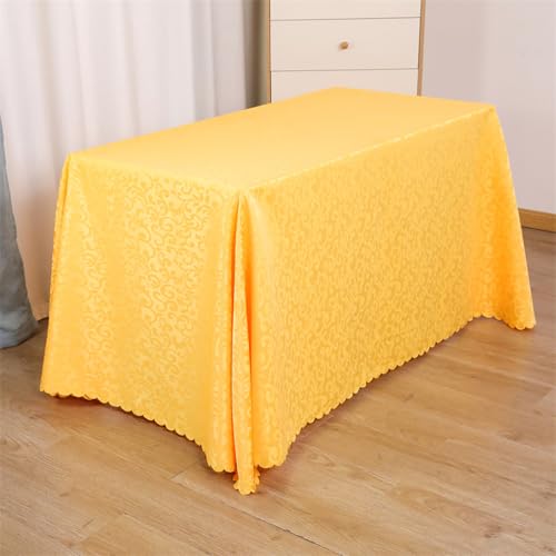 JIALIANG Eckig Tischdecken Tischdecken Pflegeleicht 160 x 160 cm Polyester Tischdecke für Draussen Garten Esszimme Gelb JIALIANG Eckig Tischdecken Tischdecken Pflegeleicht 160 x 160 cm Polyester Tischdecke für Draussen Garten Esszimme Gelb von JIALIANG
