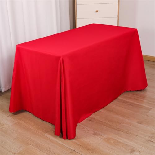 JIALIANG Rechteckige Tischdecken Abwaschbar Tischwäsche 200 x 280 cm Polyester Tischdecke für Küchen Tischtuch Rot von JIALIANG