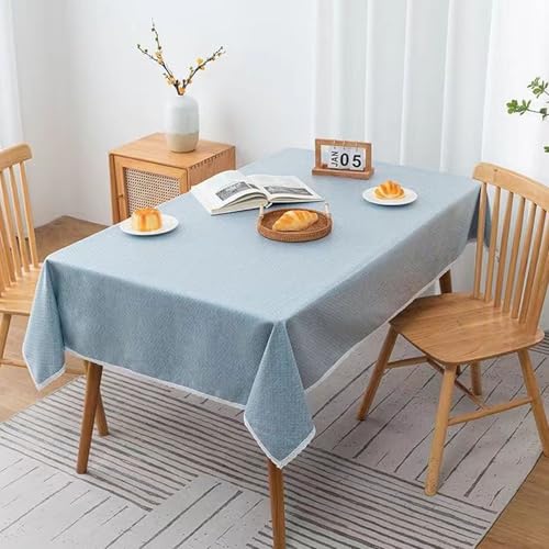 JIALIANG Rechteckige Tischdecken Tischdecke wasserdichte 140 x 200 cm Leinenoptik Tischdecke Abwaschbar Lotuseffekt für Esszimmer, Garten, Party hellblau JIALIANG Rechteckige Tischdecken Tischdecke wasserdichte 140 x 200 cm Leinenoptik Tischdecke Abwaschbar Lotuseffekt für Esszimmer, Garten, Party hellblau von JIALIANG