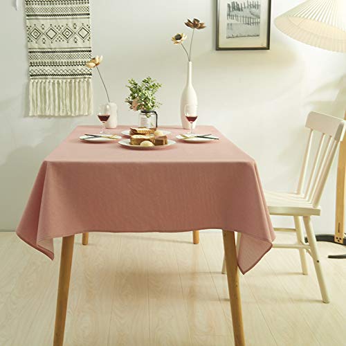 JIALIANG Tablecloth Rosa 120x160cm Abwaschbar Tischdecke Eckig Lotuseffekt Wasserdicht Segeltuch Tischtuch Fleckschutz Pflegeleicht Schmutzabweisend Tischwäsche von JIALIANG