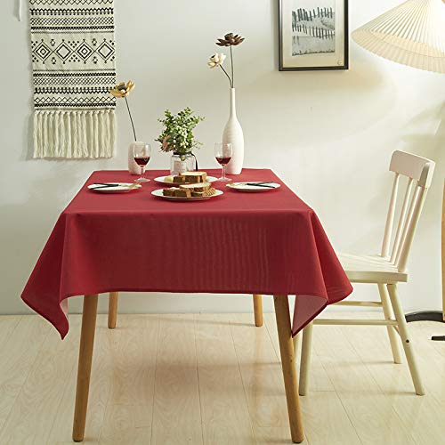 JIALIANG Tablecloth rot 120x160cm Waschbare Tischdecke quadratisch wasserdicht pflegeleicht Gartenzimmer Tischdekoration Minze von JIALIANG