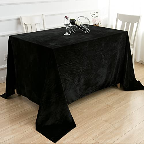 JIALIANG Tischdecke aus Samt - Home Direct Wachstuch Tischdecke Abwaschbar Eckig,Schwarz,200x320cm von JIALIANG