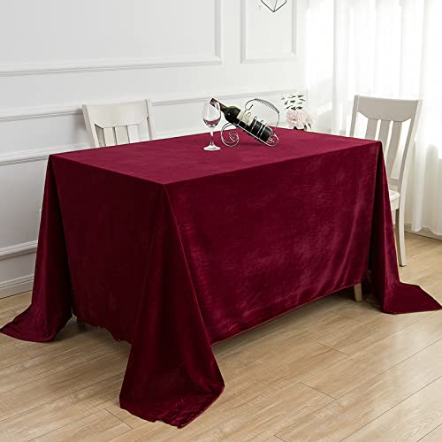 JIALIANG Tischdecke aus Samt - Home Tischdecke Tischtuch Tafeldecke schmutzabweisend wasserabweisend Lotuseffekt pflegeleicht eckig in verschiedenen Größen und Designs,Dunkelrot,160x280cm von JIALIANG