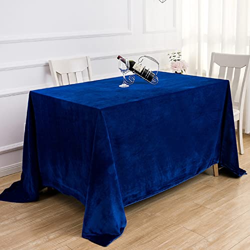 JIALIANG Tischdecke aus Samt - Tischdecke Wasserabweisend Tischwäsche Lotuseffekt Tischtuch,Marine 01,180x260cm von JIALIANG