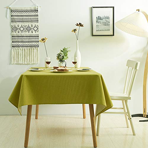 JIALIANG Tischtuch Gelbgrün 140x220cm Tischtuch Wasserabweisend und Ölabweisend, abwaschbar Tisch Decke, Tischwäsche Größe & Farbe wählbar von JIALIANG