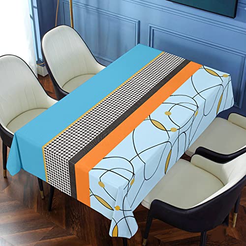 JIALIANG Tischtuch blau 120x180cm Waschbare PVC-Tischdecke, wasserdicht, Linoleum, pflegeleicht, verschleißfest von JIALIANG