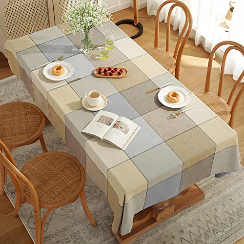 JIALIANG Tischwäsche 140x220cm fleckenabweisende und bügelfreie Tischdecke - Tischtuch mit Lotuseffekt - Tischwäsche in Leinenoptik - Größe und Farbe wählbar von JIALIANG