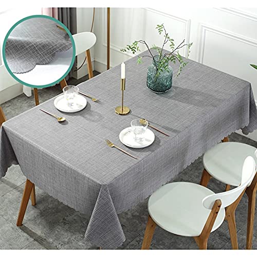 JIALINAG Rechteckige Tischdecke Abwischbar Wasserdicht Tischtuch PVC Tischdecken Outdoor Innenbereich Tischabdeckung für Speisetisch Küchentisch,grau,100x160cm von JIALIANG