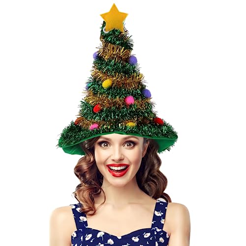 JIAMIAN Weihnachtsmütze, Weihnachtsbaum Hut, Grün Gold Pailletten, Neuheit Spaß Weihnachten Party Silly Mit Stern, Santa Party Fancy Witch Urlaub Dekoration Kopfbedeckung JIAMIAN Weihnachtsmütze, Weihnachtsbaum Hut, Grün Gold Pailletten, Neuheit Spaß Weihnachten Party Silly Mit Stern, Santa Party Fancy Witch Urlaub Dekoration Kopfbedeckung von JIAMIAN