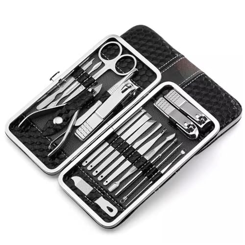 JIANBOHAIRS Maniküre-Werkzeug-Set for Erwachsene, Körperpflege, Pediküre, Messer, Nagelknipser, Set for Zuhause, Nagelknipser, Zange(Black) von JIANBOHAIRS