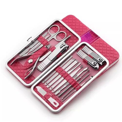 JIANBOHAIRS Maniküre-Werkzeug-Set for Erwachsene, Körperpflege, Pediküre, Messer, Nagelknipser, Set for Zuhause, Nagelknipser, Zange(Red) von JIANBOHAIRS