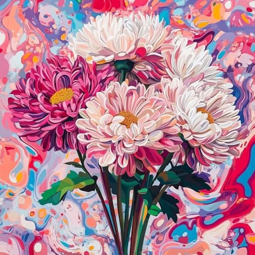 Diamond Painting Blume Diamant Painting Bilder Erwachsene Abstrakt Crystal Art Set, DIY 5D Runder Vollbohrer Diamanten Malerei Stickerei Kreuzstich Kunst für Deko Wohnzimmer Geschenke 60x60 cm R-8 Diamond Painting Blume Diamant Painting Bilder Erwachsene Abstrakt Crystal Art Set, DIY 5D Runder Vollbohrer Diamanten Malerei Stickerei Kreuzstich Kunst für Deko Wohnzimmer Geschenke 60x60 cm R-8 von JIANFREY