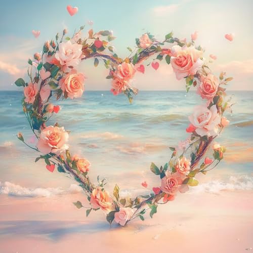 Diamond Painting Blume Diamant Painting Bilder Erwachsene Landschaft Crystal Art Set, DIY 5D Runder Vollbohrer Diamanten Malerei Stickerei Kreuzstich Kunst für Deko Wohnzimmer Geschenke 60x60 cm X-0 von JIANFREY