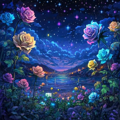 Diamond Painting Blume Diamant Painting Bilder Erwachsene Rose Crystal Art Set, DIY 5D Runder Vollbohrer Diamanten Malerei Stickerei Kreuzstich Kunst Handwerk, Deko Wohnzimmer Geschenke 80x80 cm W-0 Diamond Painting Blume Diamant Painting Bilder Erwachsene Rose Crystal Art Set, DIY 5D Runder Vollbohrer Diamanten Malerei Stickerei Kreuzstich Kunst Handwerk, Deko Wohnzimmer Geschenke 80x80 cm W-0 von JIANFREY