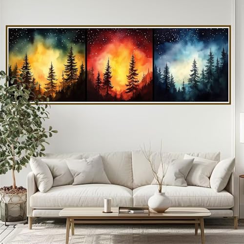 Diamond Painting Erwachsene Baum Diamant Painting Bilder Kinder Landschaft Diamond Painting Runden Diamant 90 x 30 cm DIY Daiments Malerei Groß Bastelset für Wohnzimmer und Schlafzimmer Wanddeko P-0 von JIANFREY