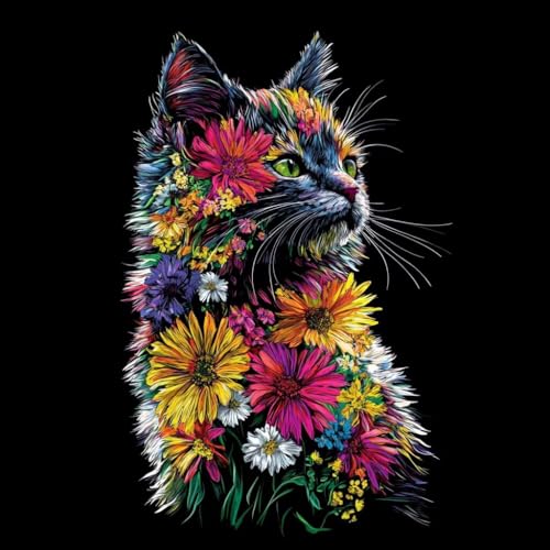 Diamond Painting Erwachsene Blume, Diamant Painting Bilder Katze, 5D Diamond Art Eckige Steine, DIY Strass Stickerei Kreuzstich Kunst Bastelset für Zimmer Wanddeko, Geschenke für Frauen 40x40 cm S-1 Diamond Painting Erwachsene Blume, Diamant Painting Bilder Katze, 5D Diamond Art Eckige Steine, DIY Strass Stickerei Kreuzstich Kunst Bastelset für Zimmer Wanddeko, Geschenke für Frauen 40x40 cm S-1 von JIANFREY
