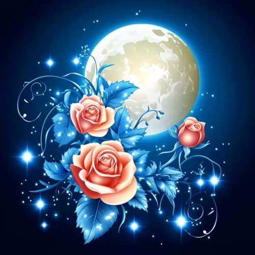 Diamond Painting Erwachsene Blume, Diamant Painting Bilder Mond, 5D Diamond Art Eckige Steine, DIY Strass Stickerei Kreuzstich Kunst Bastelset für Zimmer Wanddeko, Geschenke für Frauen 30x30 cm G-3 Diamond Painting Erwachsene Blume, Diamant Painting Bilder Mond, 5D Diamond Art Eckige Steine, DIY Strass Stickerei Kreuzstich Kunst Bastelset für Zimmer Wanddeko, Geschenke für Frauen 30x30 cm G-3 von JIANFREY