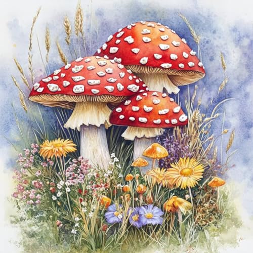 Diamond Painting Erwachsene Blume, Diamant Painting Bilder Pilz, 5D Diamond Art Eckige Steine, DIY Strass Stickerei Kreuzstich Kunst Bastelset für Zimmer Wanddeko, Geschenke für Frauen 80x80 cm B-2 Diamond Painting Erwachsene Blume, Diamant Painting Bilder Pilz, 5D Diamond Art Eckige Steine, DIY Strass Stickerei Kreuzstich Kunst Bastelset für Zimmer Wanddeko, Geschenke für Frauen 80x80 cm B-2 von JIANFREY