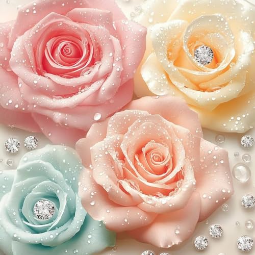 Diamond Painting Erwachsene Blume, Diamant Painting Bilder Rose, 5D Diamond Art Eckige Steine, DIY Strass Stickerei Kreuzstich Kunst Bastelset für Zimmer Wanddeko, Geschenke für Frauen 35x35 cm G-3 Diamond Painting Erwachsene Blume, Diamant Painting Bilder Rose, 5D Diamond Art Eckige Steine, DIY Strass Stickerei Kreuzstich Kunst Bastelset für Zimmer Wanddeko, Geschenke für Frauen 35x35 cm G-3 von JIANFREY
