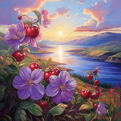 Diamond Painting Erwachsene Blume, Diamant Painting Bilder Sonnenuntergang, 5D Diamond Art Eckige Steine, DIY Strass Stickerei Kreuzstich Kunst für Zimmer Wanddeko, Geschenke für Frauen 80x80 cm B-5 Diamond Painting Erwachsene Blume, Diamant Painting Bilder Sonnenuntergang, 5D Diamond Art Eckige Steine, DIY Strass Stickerei Kreuzstich Kunst für Zimmer Wanddeko, Geschenke für Frauen 80x80 cm B-5 von JIANFREY