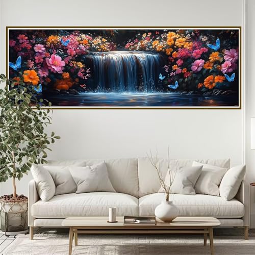 Diamond Painting Erwachsene Fallen Diamant Painting Bilder Kinder Schmetterling Diamond Painting Runden Diamant 180 x 60 cm DIY Daiments Malerei Bastelset für Wohnzimmer und Schlafzimmer Wanddeko E-3 von JIANFREY