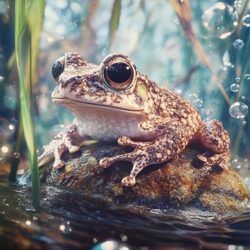 Diamond Painting Erwachsene Frosch, Diamant Painting Bilder Tier, 5D Diamond Art Eckige Steine, DIY Strass Stickerei Kreuzstich Kunst Bastelset für Zimmer Wanddeko, Geschenke für Frauen 45x45 cm G-9 von JIANFREY