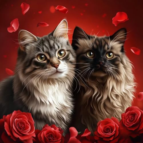 Diamond Painting Erwachsene Katze, Diamant Painting Bilder Blume, 5D Diamond Art Eckige Steine, DIY Strass Stickerei Kreuzstich Kunst Bastelset für Zimmer Wanddeko, Geschenke für Frauen 70x70 cm L-0 Diamond Painting Erwachsene Katze, Diamant Painting Bilder Blume, 5D Diamond Art Eckige Steine, DIY Strass Stickerei Kreuzstich Kunst Bastelset für Zimmer Wanddeko, Geschenke für Frauen 70x70 cm L-0 von JIANFREY