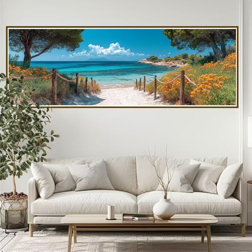 Diamond Painting Erwachsene Ozean Diamant Painting Bilder Kinder Baum Diamond Painting Runden Diamant 90 x 30 cm DIY Daiments Malerei Groß Bastelset für Wohnzimmer und Schlafzimmer Wanddeko A-3 von JIANFREY