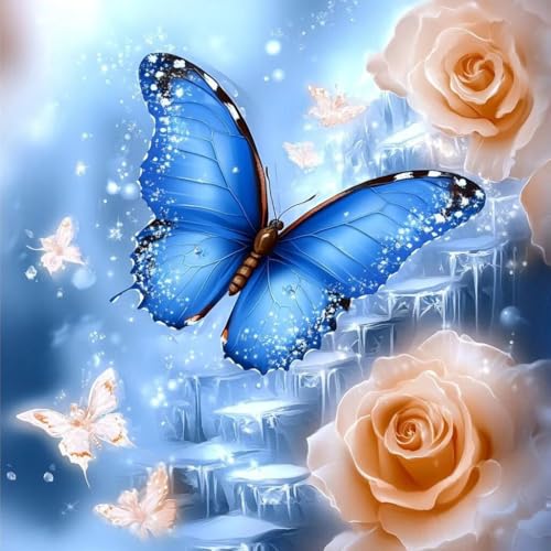 Diamond Painting Erwachsene Schmetterling, Diamant Painting Bilder Blume, 5D Diamond Art Eckige Steine, DIY Strass Stickerei Kreuzstich Kunst für Zimmer Wanddeko, Geschenke für Frauen 40x40 cm L-5 Diamond Painting Erwachsene Schmetterling, Diamant Painting Bilder Blume, 5D Diamond Art Eckige Steine, DIY Strass Stickerei Kreuzstich Kunst für Zimmer Wanddeko, Geschenke für Frauen 40x40 cm L-5 von JIANFREY
