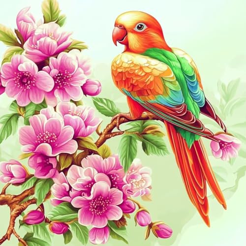 Diamond Painting Erwachsene Tier, Diamant Painting Bilder Blume, 5D Diamond Art Eckige Steine, DIY Strass Stickerei Kreuzstich Kunst Bastelset für Zimmer Wanddeko, Geschenke für Frauen 35x35 cm O-4 von JIANFREY