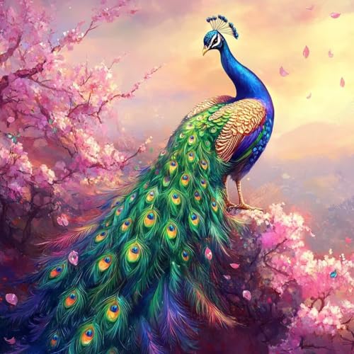 Diamond Painting Erwachsene Tier, Diamant Painting Bilder Pfau, 5D Diamond Art Eckige Steine, DIY Strass Stickerei Kreuzstich Kunst Bastelset für Zimmer Wanddeko, Geschenke für Frauen 70x70 cm J-9 Diamond Painting Erwachsene Tier, Diamant Painting Bilder Pfau, 5D Diamond Art Eckige Steine, DIY Strass Stickerei Kreuzstich Kunst Bastelset für Zimmer Wanddeko, Geschenke für Frauen 70x70 cm J-9 von JIANFREY