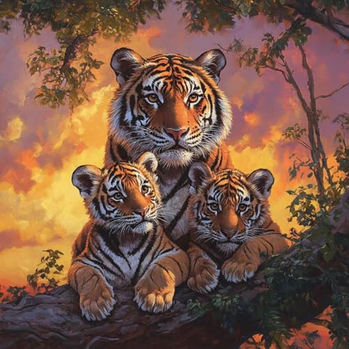 Diamond Painting Erwachsene Tier, Diamant Painting Bilder Tiger, 5D Diamond Art Eckige Steine, DIY Strass Stickerei Kreuzstich Kunst Bastelset für Zimmer Wanddeko, Geschenke für Frauen 80x80 cm T-4 Diamond Painting Erwachsene Tier, Diamant Painting Bilder Tiger, 5D Diamond Art Eckige Steine, DIY Strass Stickerei Kreuzstich Kunst Bastelset für Zimmer Wanddeko, Geschenke für Frauen 80x80 cm T-4 von JIANFREY