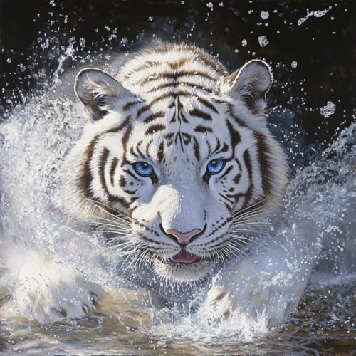 Diamond Painting Erwachsene Tiger, Diamant Painting Bilder Tier, 5D Diamond Art Eckige Steine, DIY Strass Stickerei Kreuzstich Kunst Bastelset für Zimmer Wanddeko, Geschenke für Frauen 40x40 cm O-2 Diamond Painting Erwachsene Tiger, Diamant Painting Bilder Tier, 5D Diamond Art Eckige Steine, DIY Strass Stickerei Kreuzstich Kunst Bastelset für Zimmer Wanddeko, Geschenke für Frauen 40x40 cm O-2 von JIANFREY