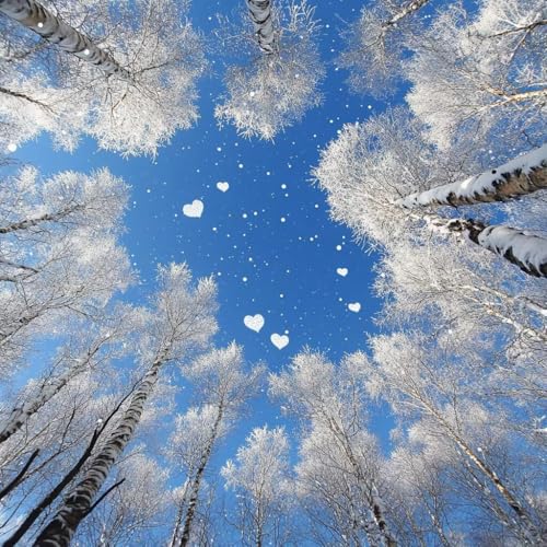 Diamond Painting Erwachsene Winter, Diamant Painting Bilder Baum, 5D Diamond Art Eckige Steine, DIY Strass Stickerei Kreuzstich Kunst Bastelset für Zimmer Wanddeko, Geschenke für Frauen 90x90 cm F-3 von JIANFREY