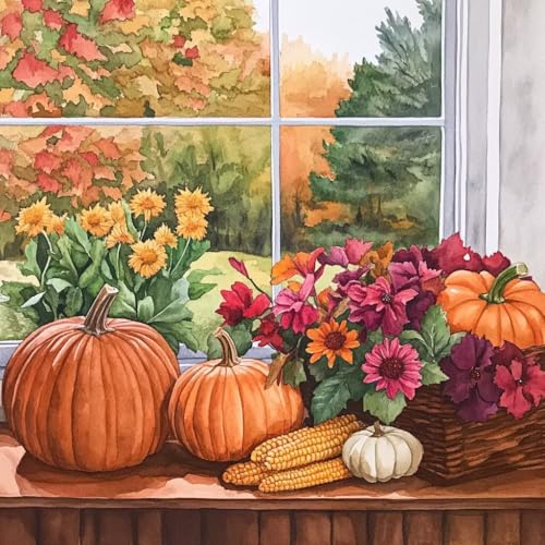 Diamond Painting Herbst Diamant Painting Bilder Erwachsene Kürbis Crystal Art Set, DIY 5D Runder Vollbohrer Diamanten Malerei Stickerei Kreuzstich Kunst für Deko Wohnzimmer Geschenke 35x35 cm O-4 Diamond Painting Herbst Diamant Painting Bilder Erwachsene Kürbis Crystal Art Set, DIY 5D Runder Vollbohrer Diamanten Malerei Stickerei Kreuzstich Kunst für Deko Wohnzimmer Geschenke 35x35 cm O-4 von JIANFREY