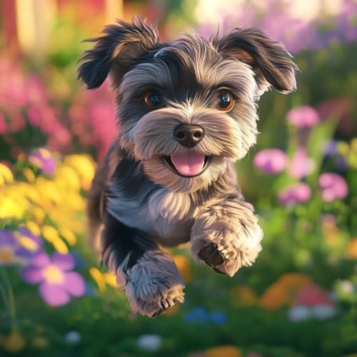 Diamond Painting Hund Diamant Painting Bilder Erwachsene Tier Crystal Art Set, DIY 5D Runder Vollbohrer Diamanten Malerei Stickerei Kreuzstich Kunst Handwerk, Deko Wohnzimmer Geschenke 60x60 cm U-4 Diamond Painting Hund Diamant Painting Bilder Erwachsene Tier Crystal Art Set, DIY 5D Runder Vollbohrer Diamanten Malerei Stickerei Kreuzstich Kunst Handwerk, Deko Wohnzimmer Geschenke 60x60 cm U-4 von JIANFREY