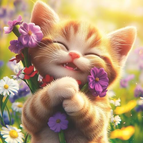 Diamond Painting Katze Diamant Painting Bilder Erwachsene Blume Crystal Art Set, DIY 5D Runder Vollbohrer Diamanten Malerei Stickerei Kreuzstich Kunst Handwerk, Deko Wohnzimmer Geschenke 90x90 cm F-9 Diamond Painting Katze Diamant Painting Bilder Erwachsene Blume Crystal Art Set, DIY 5D Runder Vollbohrer Diamanten Malerei Stickerei Kreuzstich Kunst Handwerk, Deko Wohnzimmer Geschenke 90x90 cm F-9 von JIANFREY