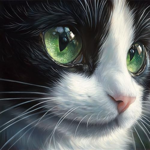 Diamond Painting Katze Diamant Painting Bilder Erwachsene Tier Crystal Art Set, DIY 5D Runder Vollbohrer Diamanten Malerei Stickerei Kreuzstich Kunst Handwerk, Deko Wohnzimmer Geschenke 70x70 cm I-4 Diamond Painting Katze Diamant Painting Bilder Erwachsene Tier Crystal Art Set, DIY 5D Runder Vollbohrer Diamanten Malerei Stickerei Kreuzstich Kunst Handwerk, Deko Wohnzimmer Geschenke 70x70 cm I-4 von JIANFREY