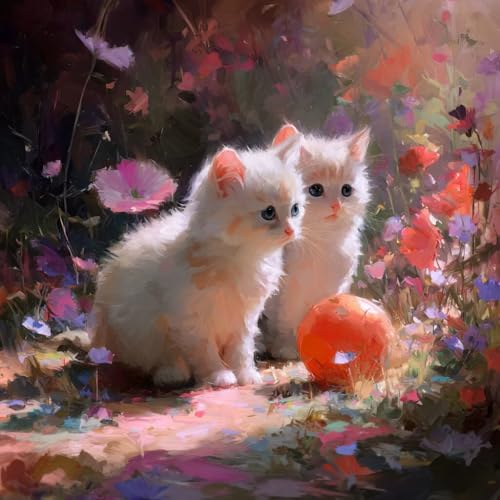 Diamond Painting Katze Diamant Painting Bilder Erwachsene Tier Crystal Art Set, DIY 5D Runder Vollbohrer Diamanten Malerei Stickerei Kreuzstich Kunst Handwerk, Deko Wohnzimmer Geschenke 80x80 cm G-5 Diamond Painting Katze Diamant Painting Bilder Erwachsene Tier Crystal Art Set, DIY 5D Runder Vollbohrer Diamanten Malerei Stickerei Kreuzstich Kunst Handwerk, Deko Wohnzimmer Geschenke 80x80 cm G-5 von JIANFREY