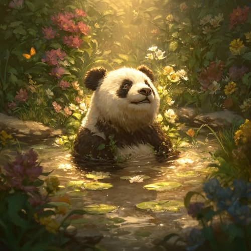 Diamond Painting Panda Diamant Painting Bilder Erwachsene Blume Crystal Art Set, DIY 5D Runder Vollbohrer Diamanten Malerei Stickerei Kreuzstich Kunst Handwerk, Deko Wohnzimmer Geschenke 90x90 cm S-9 Diamond Painting Panda Diamant Painting Bilder Erwachsene Blume Crystal Art Set, DIY 5D Runder Vollbohrer Diamanten Malerei Stickerei Kreuzstich Kunst Handwerk, Deko Wohnzimmer Geschenke 90x90 cm S-9 von JIANFREY