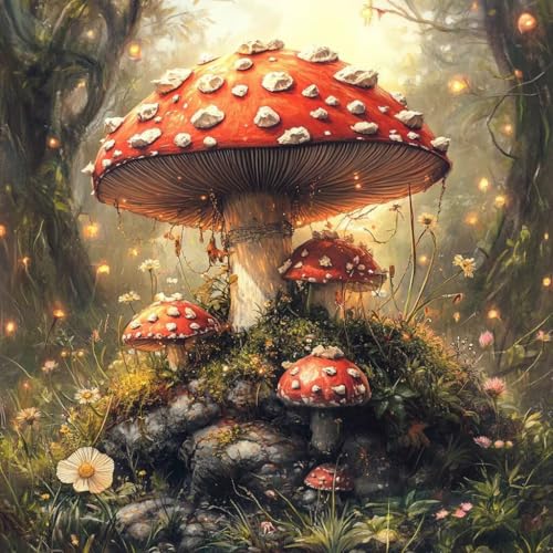 Diamond Painting Pilz Diamant Painting Bilder Erwachsene Landschaft Crystal Art Set, DIY 5D Runder Vollbohrer Diamanten Malerei Stickerei Kreuzstich Kunst für Deko Wohnzimmer Geschenke 40x40 cm I-6 Diamond Painting Pilz Diamant Painting Bilder Erwachsene Landschaft Crystal Art Set, DIY 5D Runder Vollbohrer Diamanten Malerei Stickerei Kreuzstich Kunst für Deko Wohnzimmer Geschenke 40x40 cm I-6 von JIANFREY