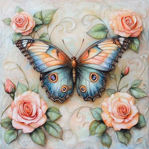 Diamond Painting Schmetterling Diamant Painting Bilder Erwachsene Blume Crystal Art Set, DIY 5D Runder Vollbohrer Diamanten Malerei Stickerei Kreuzstich für Deko Wohnzimmer Geschenke 45x45 cm V-0 Diamond Painting Schmetterling Diamant Painting Bilder Erwachsene Blume Crystal Art Set, DIY 5D Runder Vollbohrer Diamanten Malerei Stickerei Kreuzstich für Deko Wohnzimmer Geschenke 45x45 cm V-0 von JIANFREY