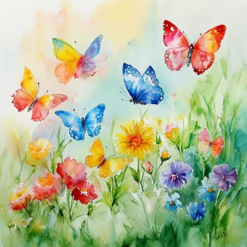 Diamond Painting Schmetterling Diamant Painting Bilder Erwachsene Farbe Crystal Art Set, DIY 5D Runder Vollbohrer Diamanten Malerei Stickerei Kreuzstich für Deko Wohnzimmer Geschenke 80x80 cm O-6 Diamond Painting Schmetterling Diamant Painting Bilder Erwachsene Farbe Crystal Art Set, DIY 5D Runder Vollbohrer Diamanten Malerei Stickerei Kreuzstich für Deko Wohnzimmer Geschenke 80x80 cm O-6 von JIANFREY