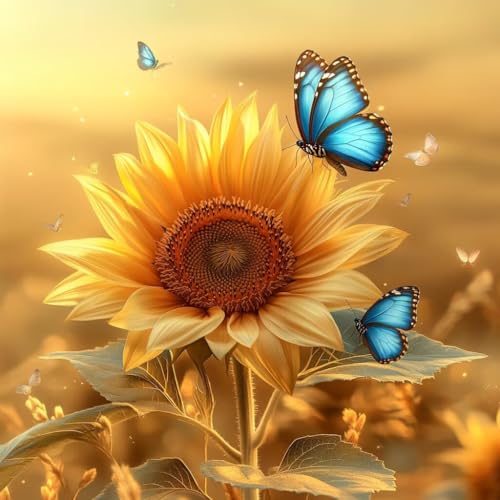 Diamond Painting Sonnenblume Diamant Painting Bilder Erwachsene Schmetterling Crystal Art Set, DIY 5D Runder Vollbohrer Diamanten Malerei Stickerei Kreuzstich Kunst für Deko Wohnzimmer 70x70 cm S-2 Diamond Painting Sonnenblume Diamant Painting Bilder Erwachsene Schmetterling Crystal Art Set, DIY 5D Runder Vollbohrer Diamanten Malerei Stickerei Kreuzstich Kunst für Deko Wohnzimmer 70x70 cm S-2 von JIANFREY