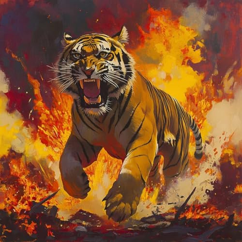 Diamond Painting Tiger Diamant Painting Bilder Erwachsene Tier Crystal Art Set, DIY 5D Runder Vollbohrer Diamanten Malerei Stickerei Kreuzstich Kunst Handwerk, Deko Wohnzimmer Geschenke 50x50 cm Q-0 Diamond Painting Tiger Diamant Painting Bilder Erwachsene Tier Crystal Art Set, DIY 5D Runder Vollbohrer Diamanten Malerei Stickerei Kreuzstich Kunst Handwerk, Deko Wohnzimmer Geschenke 50x50 cm Q-0 von JIANFREY