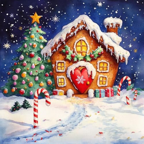 Diamond Painting Weihnachten Diamant Painting Bilder Erwachsene Schneeszene Crystal Art Set, DIY 5D Runder Vollbohrer Diamanten Malerei Stickerei Kreuzstich Kunst für Deko Wohnzimmer 80x80 cm Y-2 Diamond Painting Weihnachten Diamant Painting Bilder Erwachsene Schneeszene Crystal Art Set, DIY 5D Runder Vollbohrer Diamanten Malerei Stickerei Kreuzstich Kunst für Deko Wohnzimmer 80x80 cm Y-2 von JIANFREY