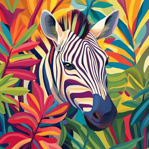 Diamond Painting Zebra Diamant Painting Bilder Erwachsene Tier Crystal Art Set, DIY 5D Runder Vollbohrer Diamanten Malerei Stickerei Kreuzstich Kunst Handwerk, Deko Wohnzimmer Geschenke 40x40 cm S-8 Diamond Painting Zebra Diamant Painting Bilder Erwachsene Tier Crystal Art Set, DIY 5D Runder Vollbohrer Diamanten Malerei Stickerei Kreuzstich Kunst Handwerk, Deko Wohnzimmer Geschenke 40x40 cm S-8 von JIANFREY